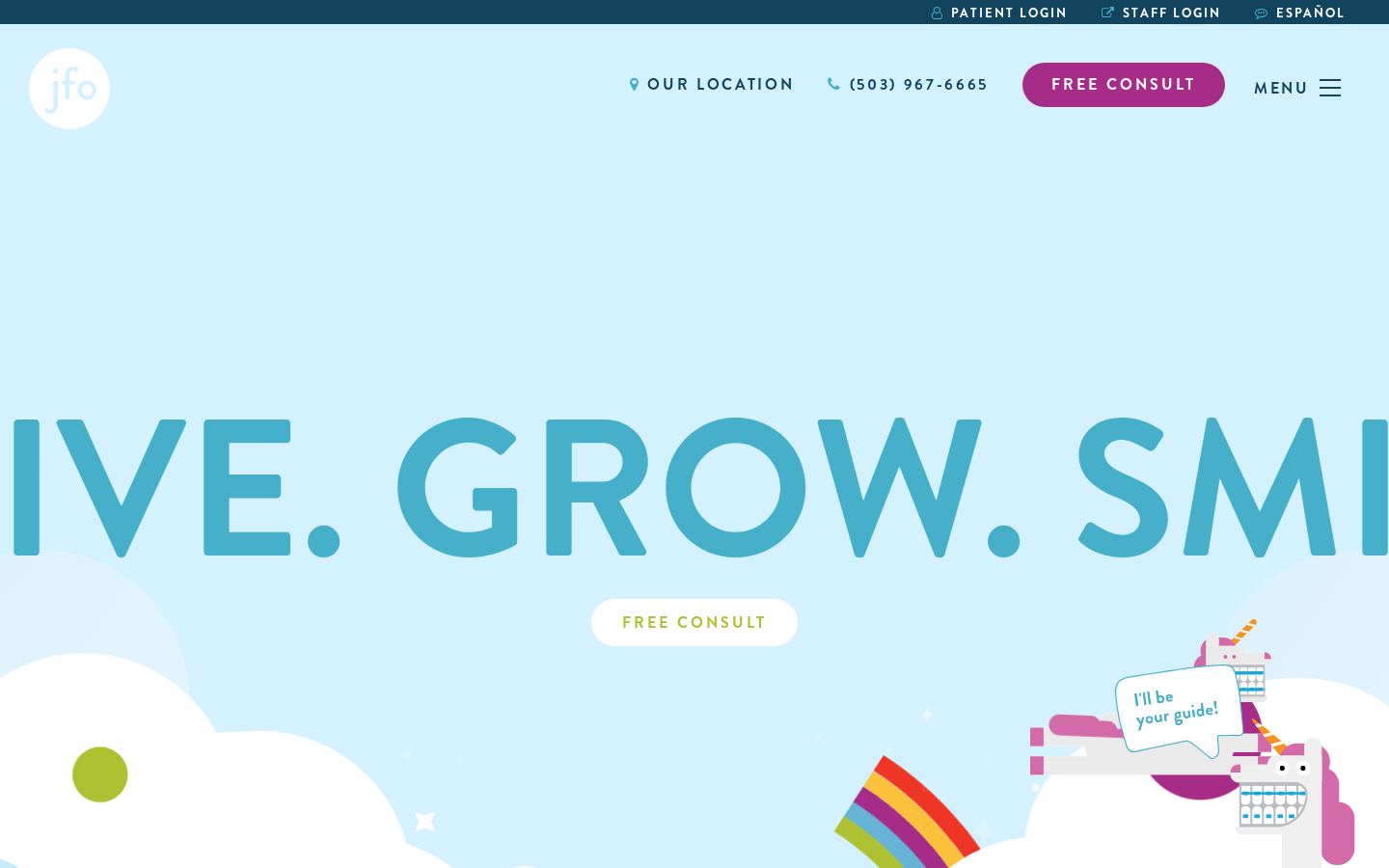 Homepage of Johnson Family Orthodontics